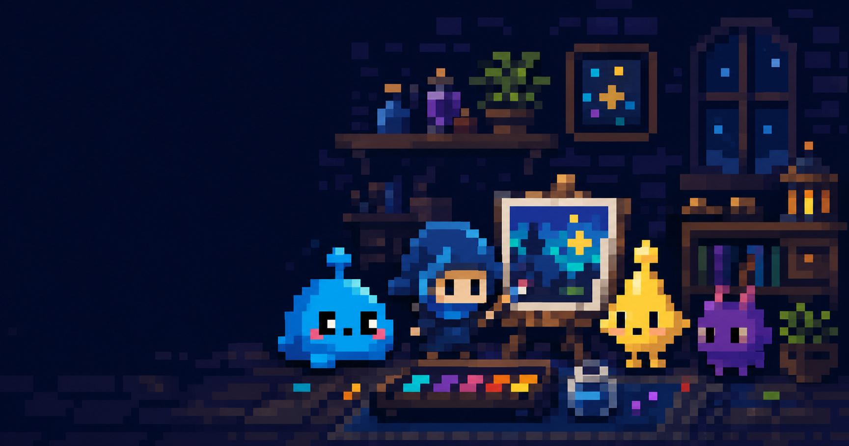 PiXiEEDのドット絵とキャラクターの世界観ビジュアル